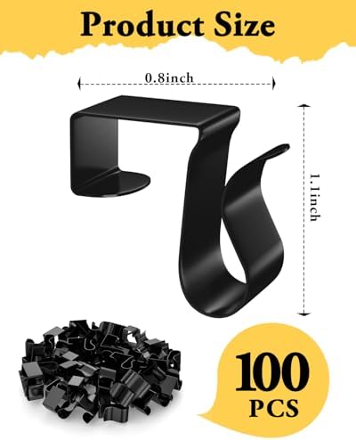 Gutter Clips for Hanging Outdoor Lights: 100 Pcs Metal Black Christmas Light Clips for outside String Lights - Weatherproof Gutter Clips for Xmas Halloween Seasonal Rope Mini Decoration Lights - Image 2