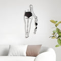Sexy Metal Wall Art, 3D Abstract Woman Sculpture for Bedroom Black Decor by LIYAOLI