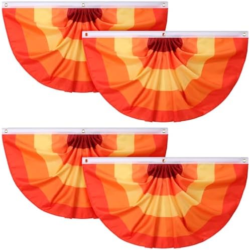 Newwiee 4 Pcs Thanksgiving Fall Bunting for Outside, Red, 3 x 1.5 ft by Newwiee