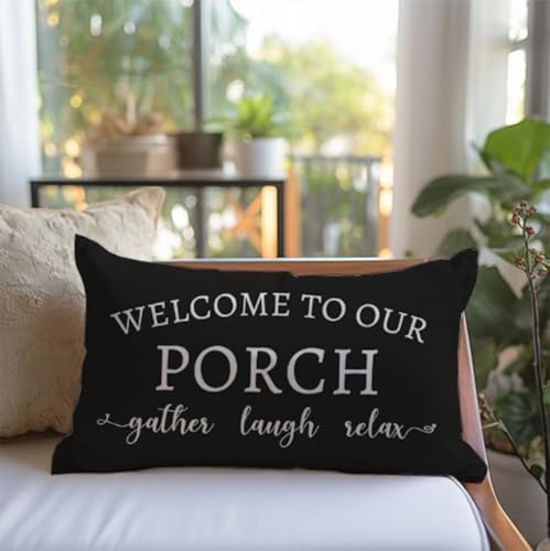 PANDICORN Outdoor Decorative Throw Pillow Covers 12x20 Inch Set of 2, Black - Image 6