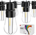 49FT LED Outdoor String Lights - Waterproof Patio & Backyard Cafe Lights with 15+2 Spare Bulbs by Amsike