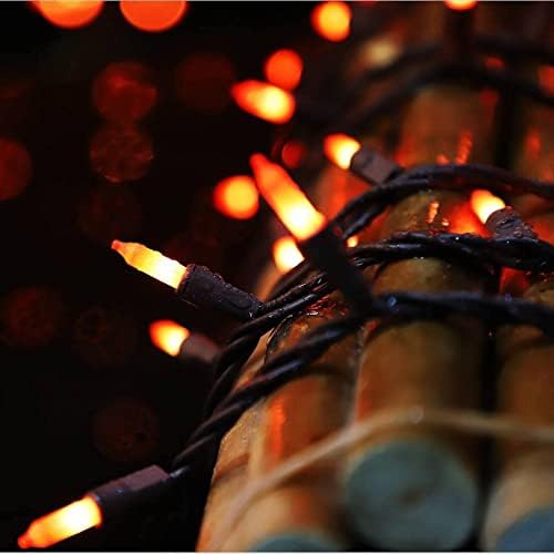 LAMPHOME Orange Thanksgiving Mini Lights, 31.9FT 150-Count Autumn Fall String Lights,Connectable 120V Plug in for Outdoor Indoor Garden Party Halloween Christmas Xmas Tree Lights Yellow Decor - Image 5