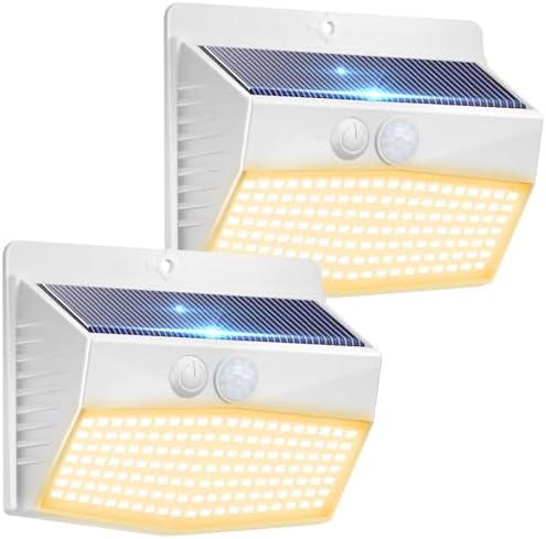 Peasur 2 Pack Solar Motion Sensor Lights Outdoor Waterproof with 3 Modes by Peasur