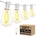 Brightever 25FT Outdoor String Lights 13 Bulbs, Waterproof Patio Lights by Brightever