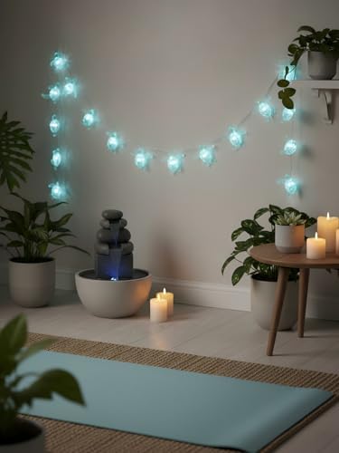 Coastal LED String Lights, Sea Turtle String Lights 30 Marine-Themed Turtles, 10 Ft Battery Operated for Bathroom Spa & Beach Wedding Decor - Image 3