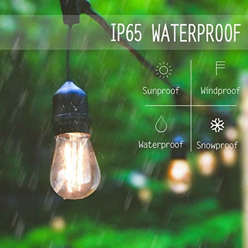 Svater 48 FT Outdoor String Lights 2W Commercial Grade Waterproof S14 ETL - Image 3