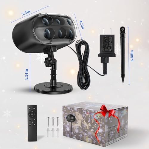 Christmas Projector Lights Outdoor - 2025 Upgrade Falling Vivid Snowflake 6 Bigger LED Waterproof & Adjustable Christmas Snowflake Projector Lights Indoor for Xmas Christmas Party - Image 6
