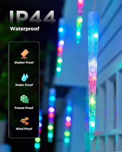 Brightown Smart Icicle Lights for Outside - Color Changing Christmas Lights - Image 6