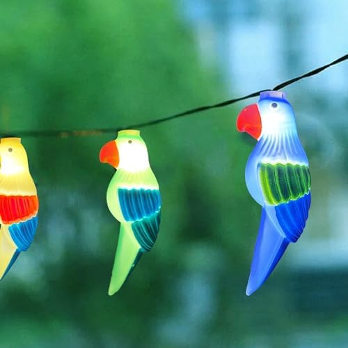 Oviejo Parrot String Lights 8.5Ft Summer Camping String Lights with 10 LED Lights, Tropical Themed Fairy Lights for Luau Party/Beach/Fiesta/Birthday/Tiki Bird Decorations Lights,Green Wire - Image 4