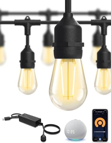XMCOSY+ Outdoor String Lights,72.5FT Smart Dimmable Edison Bulb Patio Light by XMcosy