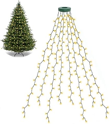 BOLWEO Christmas Tree Lights, 280LED Christmas Lights for Tree 8 Modesfor 6ft-7ft Christmas Tree, UL Certified Indoor Outdoor Christmas Decorations 8 * 6.6ft Drops Warm White by BOLWEO