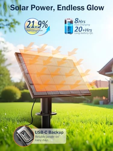 100FT Solar String Lights Outdoor, Dimmable Patio Lights Solar Powered with Remote & USB Port 35+1 LED Shatterproof Bulbs 3 Light Modes, Waterproof Solar Light for Camping Backyard Garden - Image 2