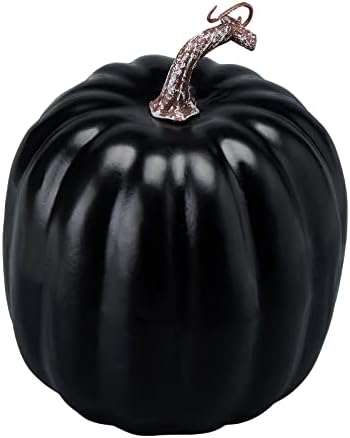 Lucakuins 7Pcs Artificial Pumpkins Fall Decoration Assorted Faux Pumpkin Cute Foam Pumpkins for Home Outside Halloween Decorating (Black1, One Size) - Image 2