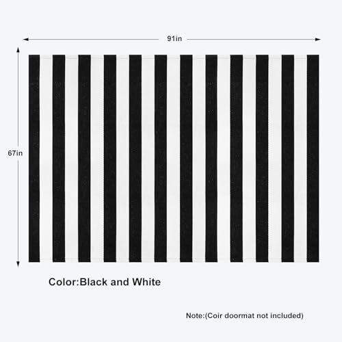 KIMODE Black and White Rug Fall Patio Porch Rug Large Living Room Decor - Image 2