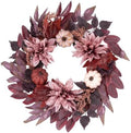 Fall Wreaths for Front Door Decor Artificial Flower, 24" Autumn Pumpkin by Culudea