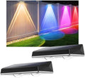 Solar Fence Lights Outdoor - 2 Pack RGB Fence Lights Solar Powered, 7 Color Modes & Warm White, IP67 Waterproof Dusk to Dawn Solar Powered Lights 12+ Hours for Fence/Backyard/Wall/Step/Patio/Deck by SunFlickt