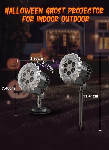 Minetom Halloween Projector Lights Outdoor, Rotating Ghost Projector Halloween, Waterproof Halloween Light Projector Landscape Lights for Outdoor Indoor, Yard, Patio, Garden, Party Decor - Image 5