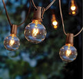 GOOTHY Outdoor String Lights, 25FT Hanging Patio Lights String with 27 G40 Clear Globe Bulbs (2 Spare), Connectable Globe String Lights for Indoor Outdoor Garden Commercial Decor, C7/E12 Base - Brown by Goothy