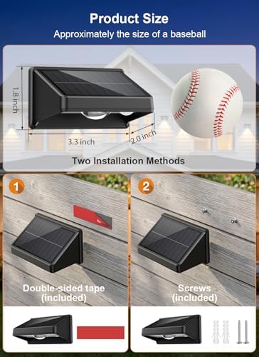 Solar Fence Lights Outdoor,7 Colors & RGB Fence Lights Solar Powered,12Pack - Image 6
