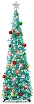 N&T NIETING Pop Up Christmas Tree with Lights & Ornaments, 5FT, Lake Blue by NTNIETING