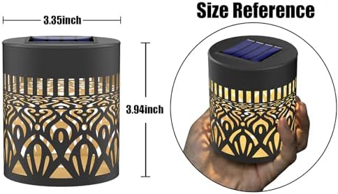 Gardsee Solar Fence Lights Outdoor 2 Pack Deck Step Wall Lights Butterfly Metal Waterproof LED Warm Yellow Light for Garden Post Patio Backyard Yard Decor (Black 6) - Image 5
