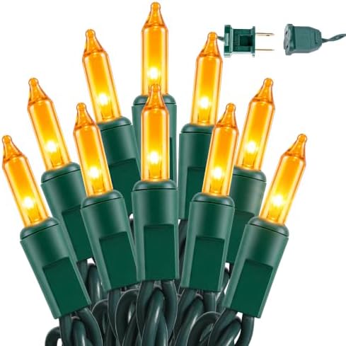 BrizLabs Gold Christmas Incandescent String Lights Outdoor 100 Count 19.7ft by BrizLabs