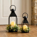 Decorative Metal Lanterns Indoor Outdoor, Set of 2 Outdoor Candle Holder by Vorplick