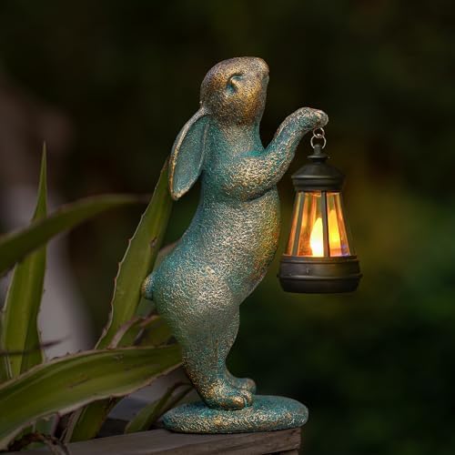 MININOVA Garden Statues Rabbit with Solar Lantern Outdoor Bunny Decoration - Image 6