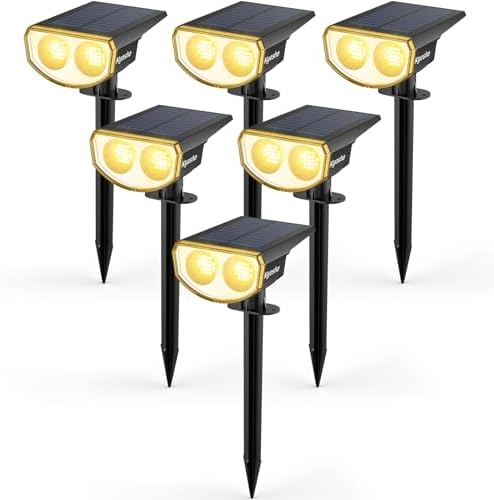 Kyosho Solar Spot Lights Outdoor, IP67 Waterproof 38 LED Solar Powered Landscape Spotlights for Yard, Garden, Driveway, Walkway, Auto On/Off, 3 Modes, 6 Pack by Kyosho