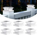 Brightever 4x4 Post Solar Lights, Solar Post Cap Lights White 6-Pack by Brightever