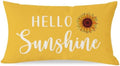PANDICORN Hello Sunshine Throw Pillow Cover 12x20 Inch Sunflower, Yellow by PANDICORN