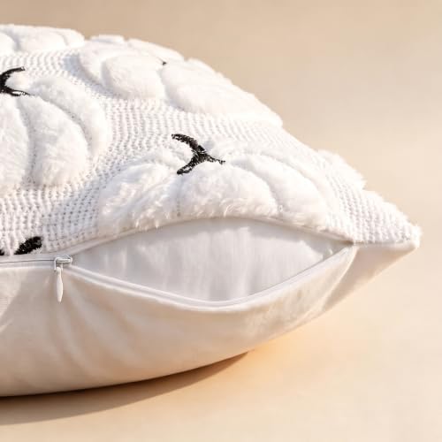 Fall Pillow Covers Pumpkin Fall Decor 12x20 Set of 2 White - Image 3