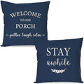 PANDICORN Outdoor Decorative Throw Pillow Covers 20x20 Inch Set of 2, Blue by PANDICORN