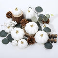 Suncalla 56 Pcs Artificial Pumpkin Eucalyptus Leaves Fall Decor, White by Unknown