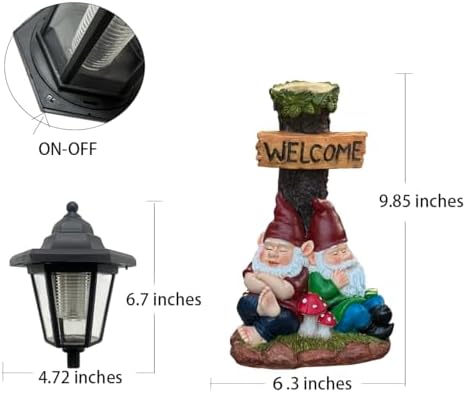 Solar Garden Gnomes Outdoor Decor, Yard Gnome Garden Statues Ornaments - Image 4