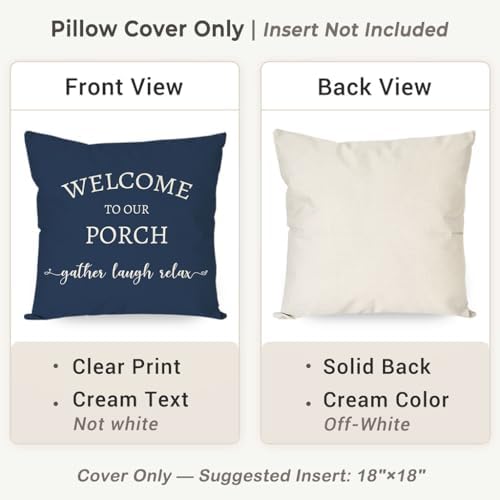 PANDICORN Outdoor Decorative Throw Pillow Covers 18x18 Set of 2, Blue - Image 4