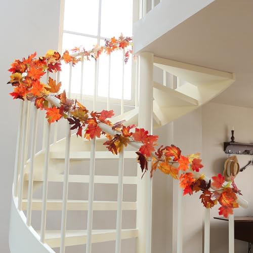 Joyhalo 6 Pack Fall Garland with Red Leaves - Image 6