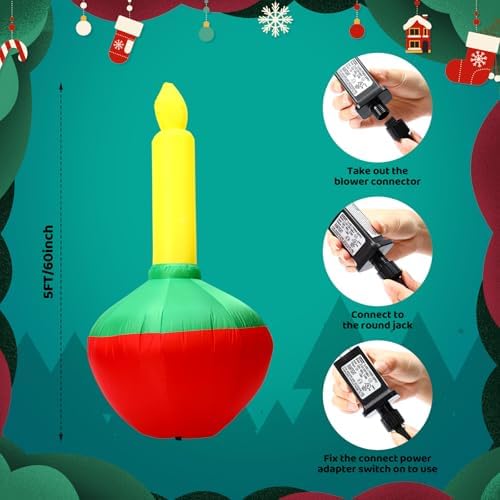 Soulchen 5ft Christmas Inflatable Bubble Light Outdoor Decorations Backyard Inflatables Bubble Light Built-in LED Lighted Christmas Blow up for Yard Garden Lawn Holiday Party Decor - Image 2