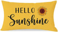 PANDICORN Spring Summer Yellow Throw Pillow Cover 12x20 Inch Hello Sunshine by PANDICORN