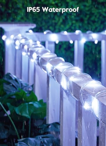 Brightown 39FT 100LED Solar Rope Lights Outdoor Waterproof, Pure White - Image 2