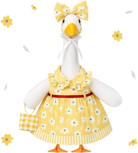 23 in Summer Porch Goose Outfit with Basket for Lawn Decor by Locmeo