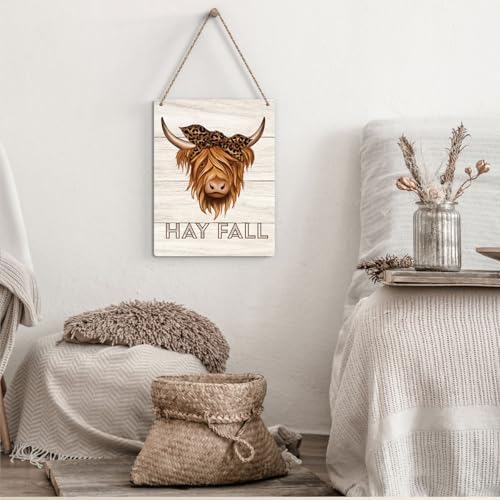 FREHVN Fall Decorations for Home Office Front Door Decor Signs, Fall Sign, Fall Decor, Fall Western Cow Leopard Print Sign, Autumn Wall Hanging Decor 8 X 10 Inch - Image 3
