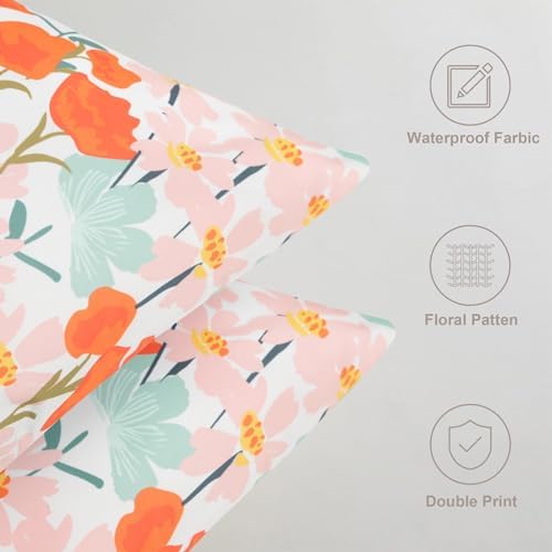 Pyonic Pack of 2 Outdoor Pillows Cover 18X18 inch Floral Waterproof Outdoor Throw Pillow Covers for Patio Furniture Porch - Image 4