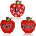 Smile Back to School Wooden Tabletop Decor - Red Apple "Back to School" Desktop Signs - Classroom & Home Office Decorations Gift by Sme