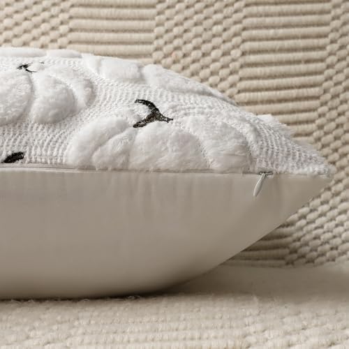 Fall Pillow Covers 16x16 Set of 2 White Pumpkin Decorations for Home - Image 3
