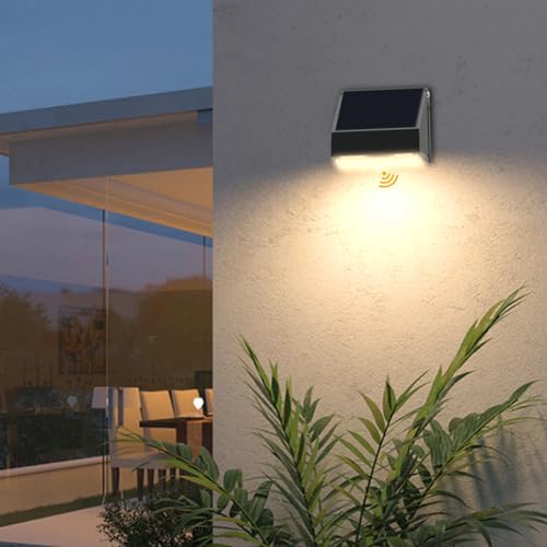 Solar Fence Light Outdoor, 4000K 3000K Solar Wall Light 1000LM by NJOYNOOK