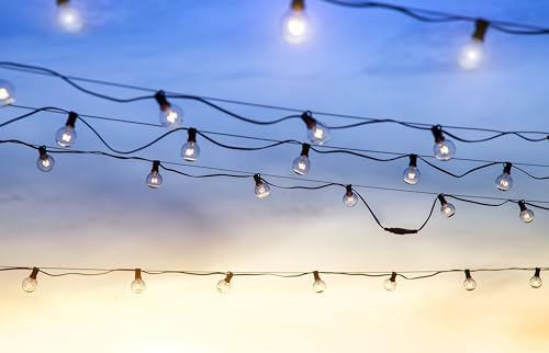 100FT Outdoor String Lights with 102 Shatterproof G40 LED Clear Globe Bulbs for Indoor/Outdoor, 2-Pack 50FT Connectable Hanging Lights for Party Decor - Image 4