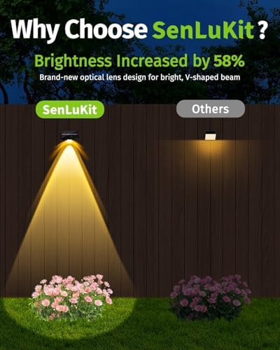 Solar Fence Lights Outdoor Waterproof Warm & Cool White & RGB（2 Pack Black） - Image 2