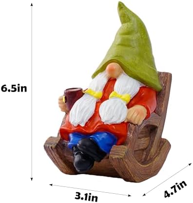 Drinking Coffee Faceless Garden Female Gnome Statue Decoration 6.5" Figurine Ornament for Indoor Outdoor Home Patio Yard Lawn - Image 2