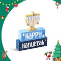 3 Pcs Hanukkah Wooden Tiered Tray Decor, Menorah Decorations Gifts for Home, Jewish New Year Table Centerpiece for Xmas Party Kitchen Office by Gleegreets